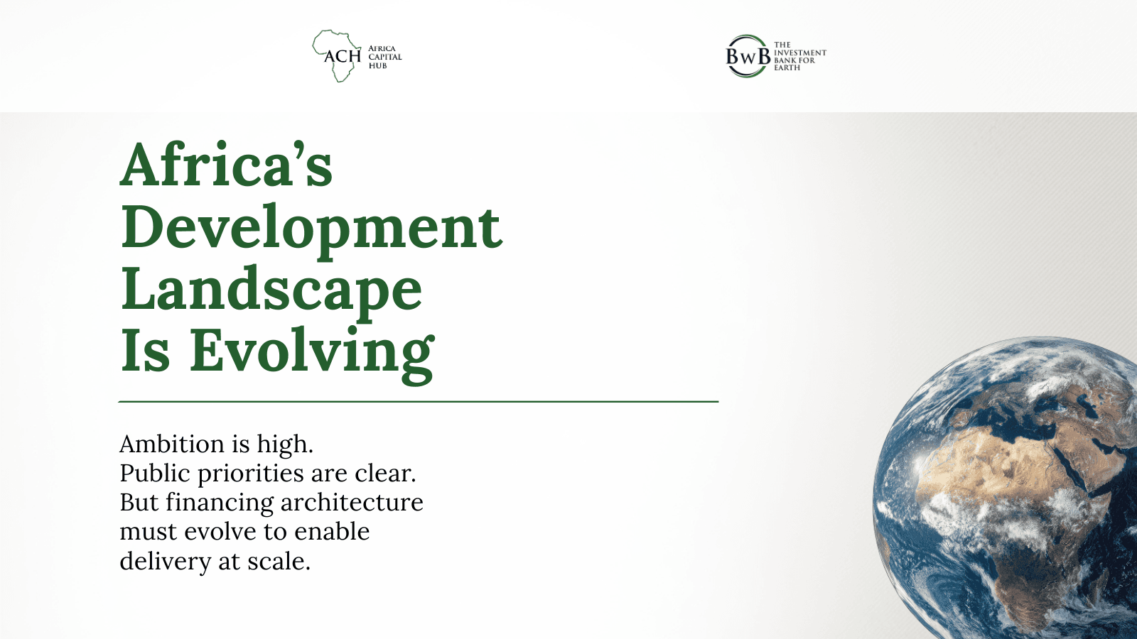 Africa’s development landscape is evolving – and financing must evolve with it