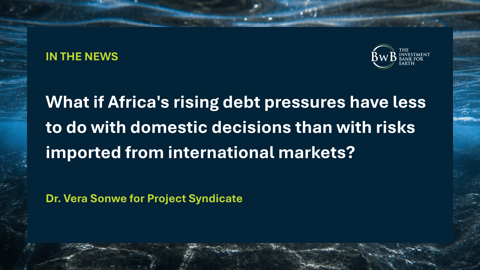 What if Africa's rising debt pressures have less to do with domestic decisions than with risks imported from international markets?